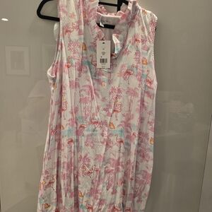 Flamingo Print Sleeveless Dress